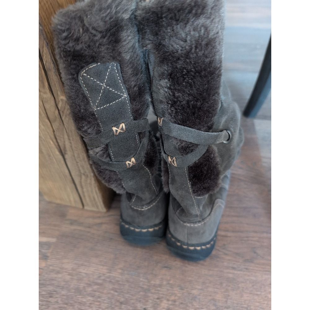 Baretraps Eventure brown boots tall suede Boho faux fur women's 7 - Picture 5 of 16